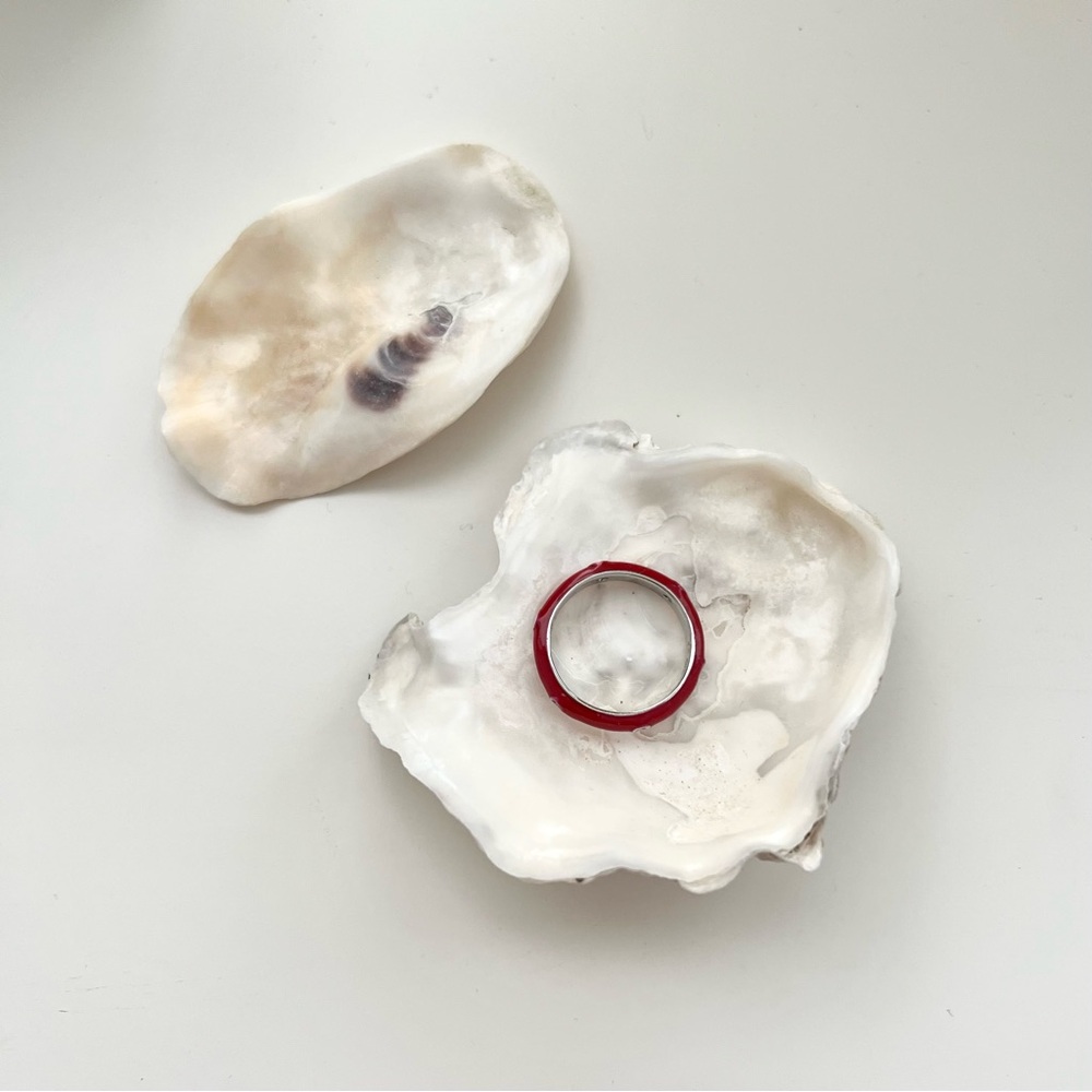 Brand New Size 6 Deep Red Silver Cubic Zirconia Ring